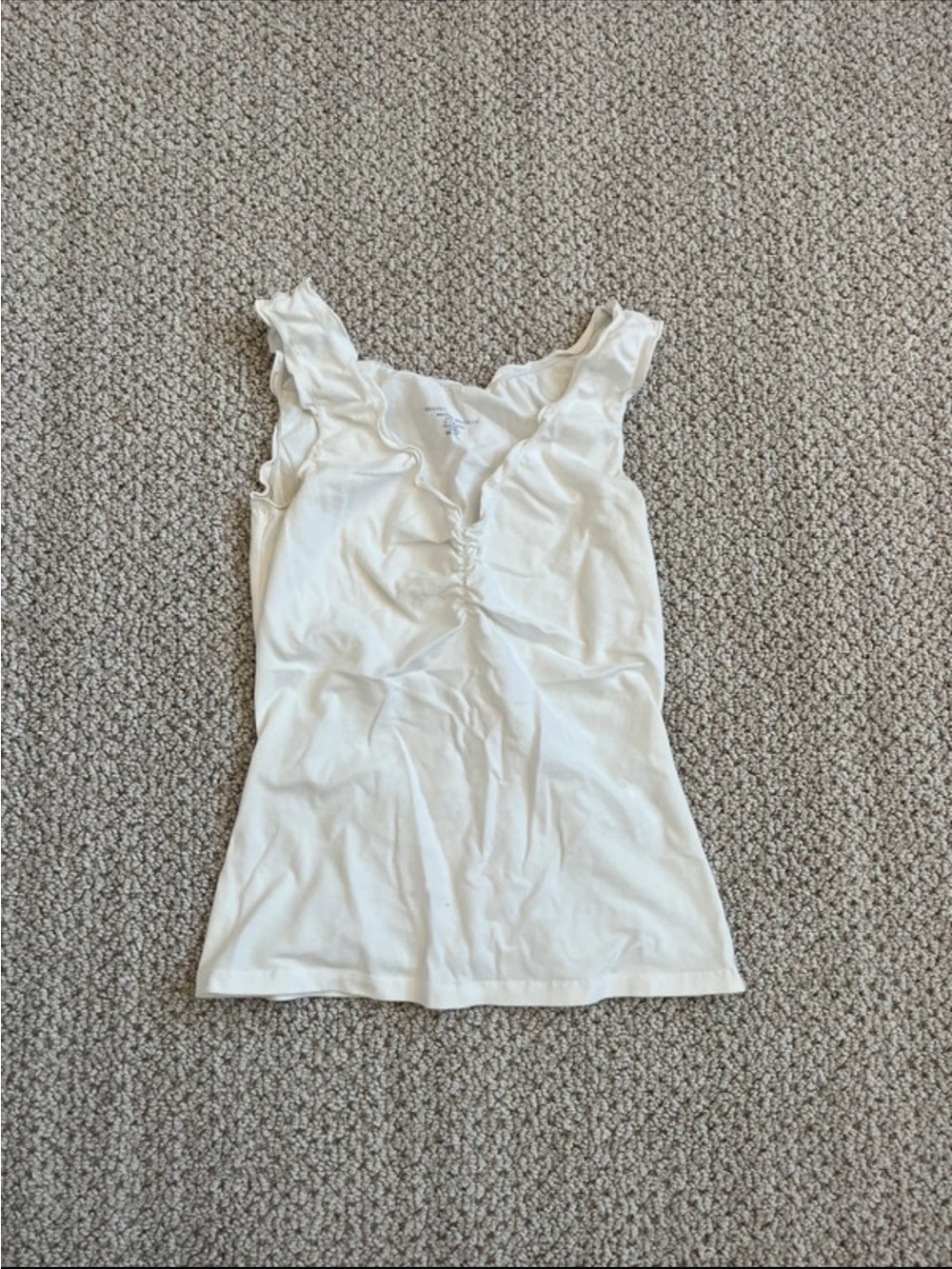 🎀Brandy Melville White Ruffle V-Neck Camisole